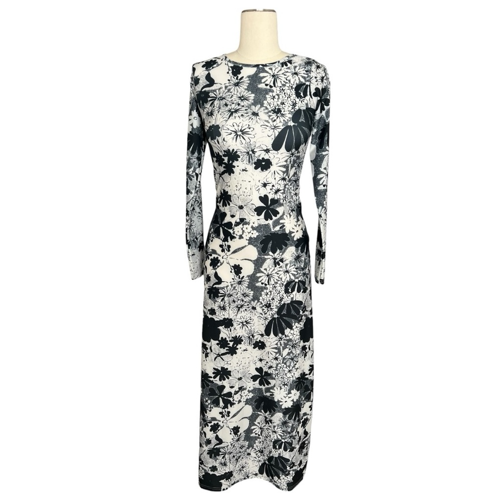 By Alja Horvat Printed Long Sleeve Midi Dress XS